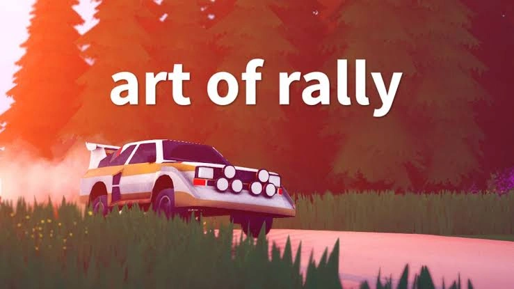 کاور بازی Art of Rally با نمایش خودروی رالی کلاسیک Group B در گرافیک مینیمال